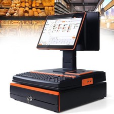 Pos Terminal Machine  LED Double Touchscreen Printer Electronic Cash Register UK