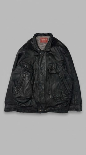 Vintage 90s black real leather - black,