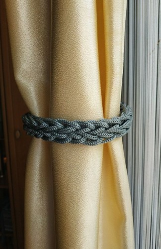 Grey nautical curtain tie