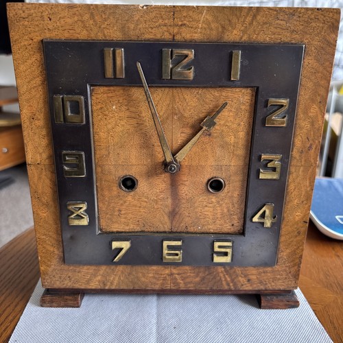 Vintage hac oak mantel clock - clock,