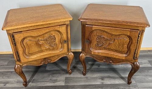 Pair bedside tables vintage - of,