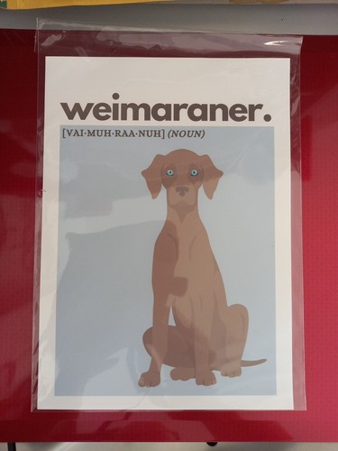 Weimaraner dog print with - weimaraner,