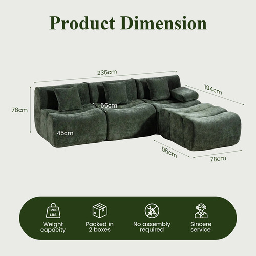Modular chenille cloud sofa - modular,