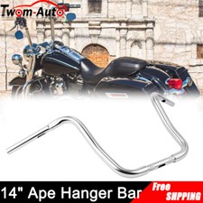 Chrome Rise 14" Ape Hanger Handlebar For Harley Touring Road King Classic Bars