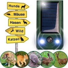 Solar Ultrasonic Garden Deterrent Repeller Animal Bird Cat Scarer Pest Dog