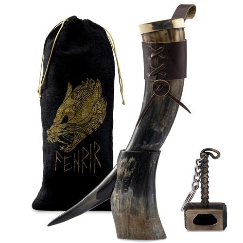 Viking drinking horn - drinking,