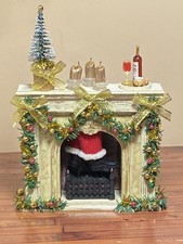 🌼 Dolls House 1/12th Scale Christmas marble Fireplace, grate & Accessories 🌼