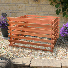 Wooden Slatted Garden Composter Wood Compost Bin (100cm x 100cm)