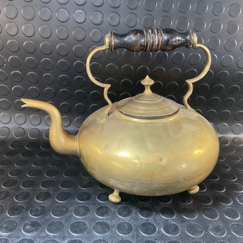 Antique brass kettle turned - kettle,