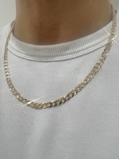 9ct Solid Gold Men’s Chain 22 INCH - 6mm Flat Curb Chain - Full UK Hallmark