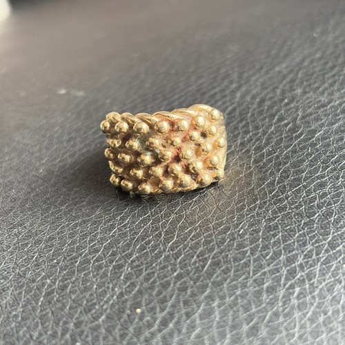 9ct yellow gold keeper ring - yellow,