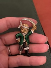 Gorgeous Vintage Brooch Ciner Unmarked Gold Tone Pirate Crystals Jewellery