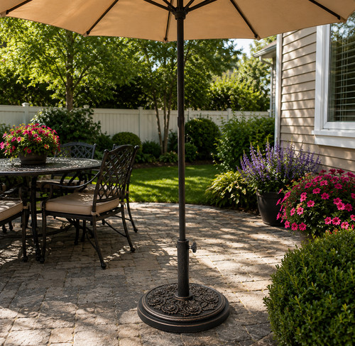 Cast iron round umbrella - iron,