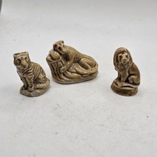 Wade Whimsies Cat's Panther Lion Tiger Miniature Figurines Set Of Three