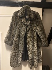 Wallis - Faux Fur (slight Swirl) Coat - Size M/L (easily Fit UK14/16)