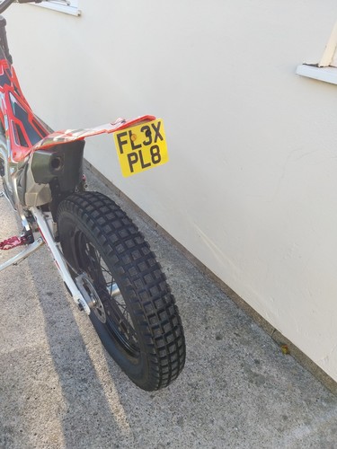 Trials bike flexible reg plate - flexible,