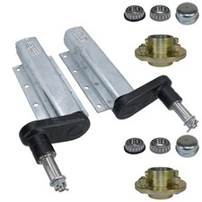 750kg Trailer Suspension Units Extended Stub Axles With 4in PCD Hubs Pair