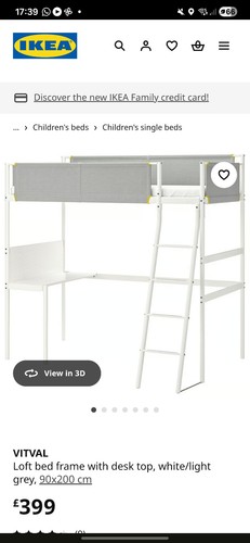 Ikea vitval high loft - ikea, bed