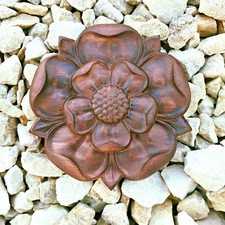 Stained Yorkshire Tudor Rose Carved Decorative Onlay Applique Cabinet Fireplace