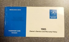 Mercedes Benz 1985 Owner's