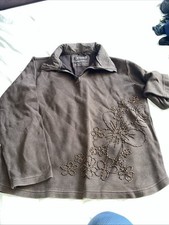 Lisa Campione Vintage Women’s Brown Size 49 Long Sleeve Top With Bead Detailing