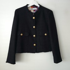 Zara Black Boucle Textured