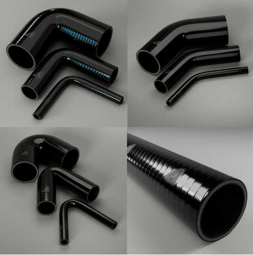 Black silicone elbows - black,