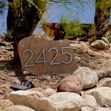 4", 6" or 8"  Large floating house / door numbers solid brushed stainless steel