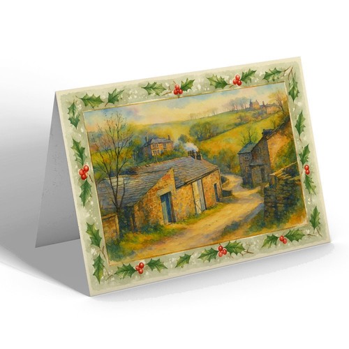 Xmas notelet corn mill - -,