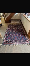 Large Vintage Caucasian Kilim Rug (221 x 143 cm) – Handwoven Wool