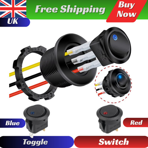 12v off round waterproof - 12v, on/off