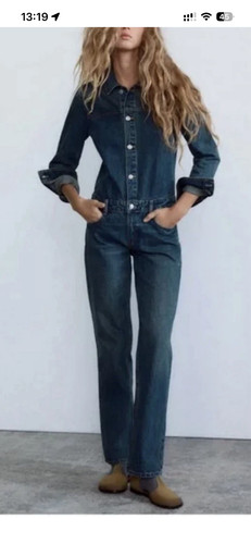 Zara denim jumsuit boilersuit - jumsuit,