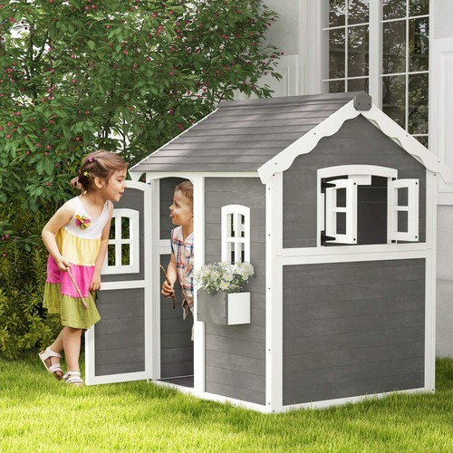 Outsunny wooden wendy house - wooden,
