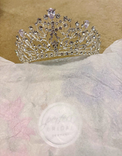 Silver tone crystal rhinestone - crystal,