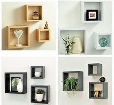 Cali Wall Floating Cube Box Shelf Set of 3 Walls Storage Shelves Shelving Unit