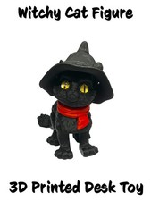 Black Witchy Cat Figure 3D