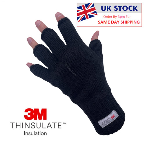 Black fingerless thermal - black,