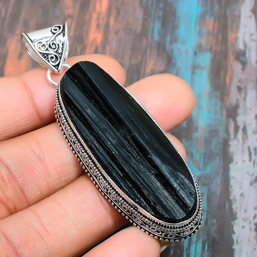 Black tourmaline gemstone - black,