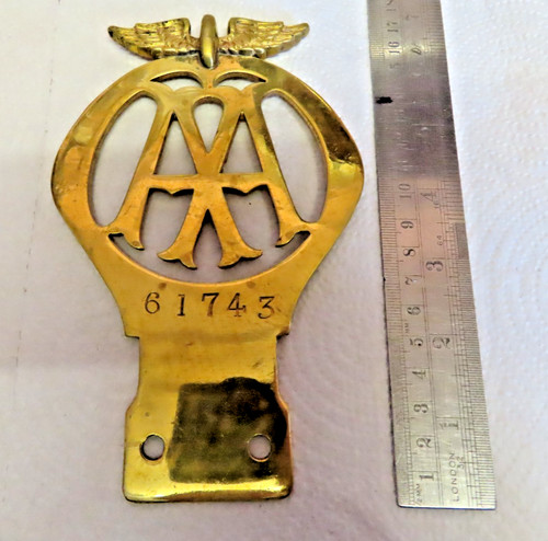 Brass early car - brass, badge