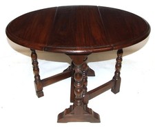 Antique Georgian Style SOLID Oak Gateleg Occasional Coffee Table Lamp Stand