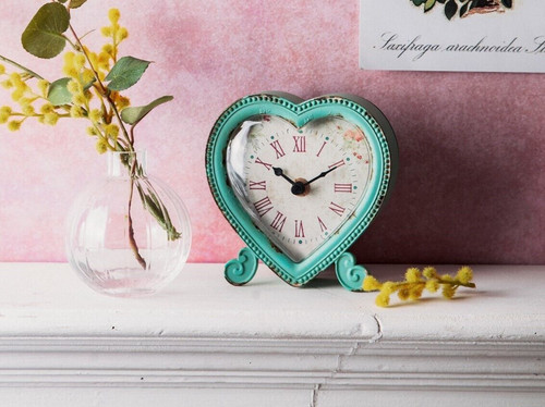 Boudoir heart clock blue - heart,