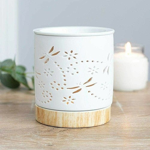 White ceramic oil burner - white,