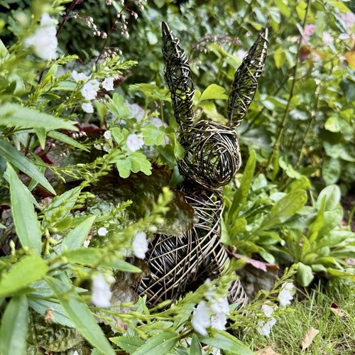 Metal hare garden ornament - metal,