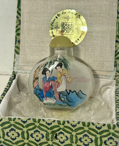 Chinese painted glass bottle - chinese,