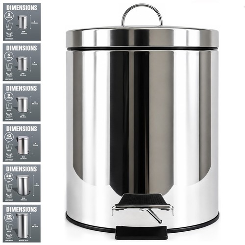 Metal chrome pedal bin lid - pedal,