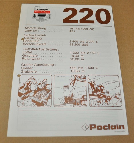 Poclain 220 excavator - poclain,