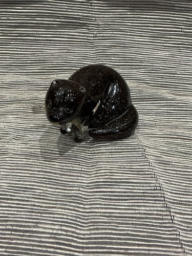 Langham glass otter signed - glass,