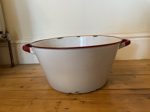 Vintage large enamel bowl - vintage,