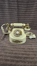 Vtg 1970s Coquette Rotary French Princess Style Phone Ivory Gold TESTED/WORKING 