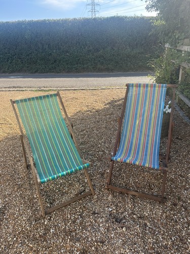 Pair vintage deck - pair, chairs